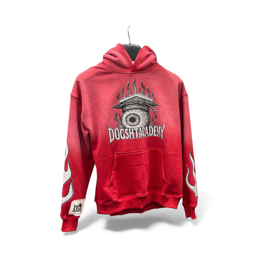EYE 4 AN EYE HOODIE (CRIMSON RED + MAGENTA PINK)