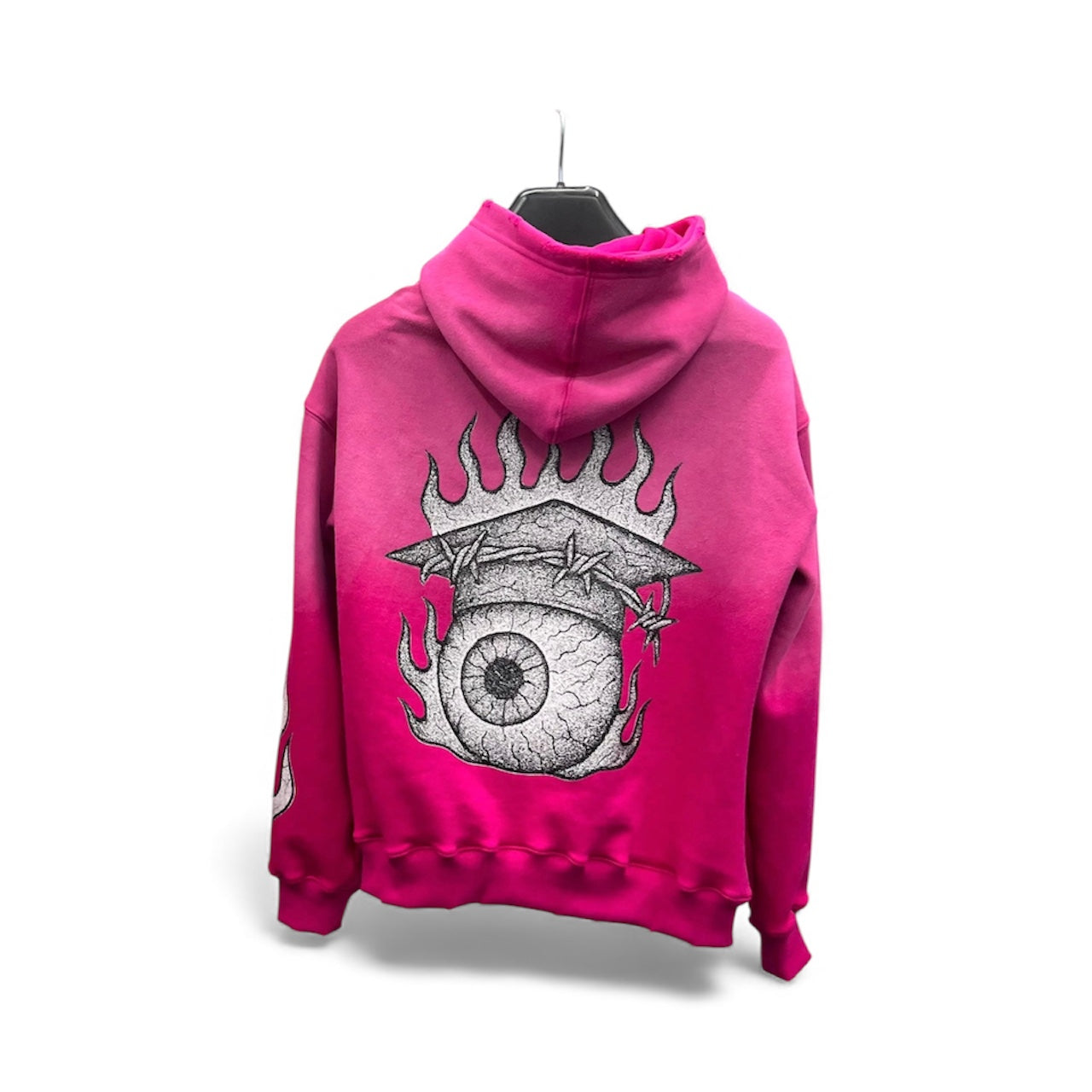 EYE 4 AN EYE HOODIE (CRIMSON RED + MAGENTA PINK)