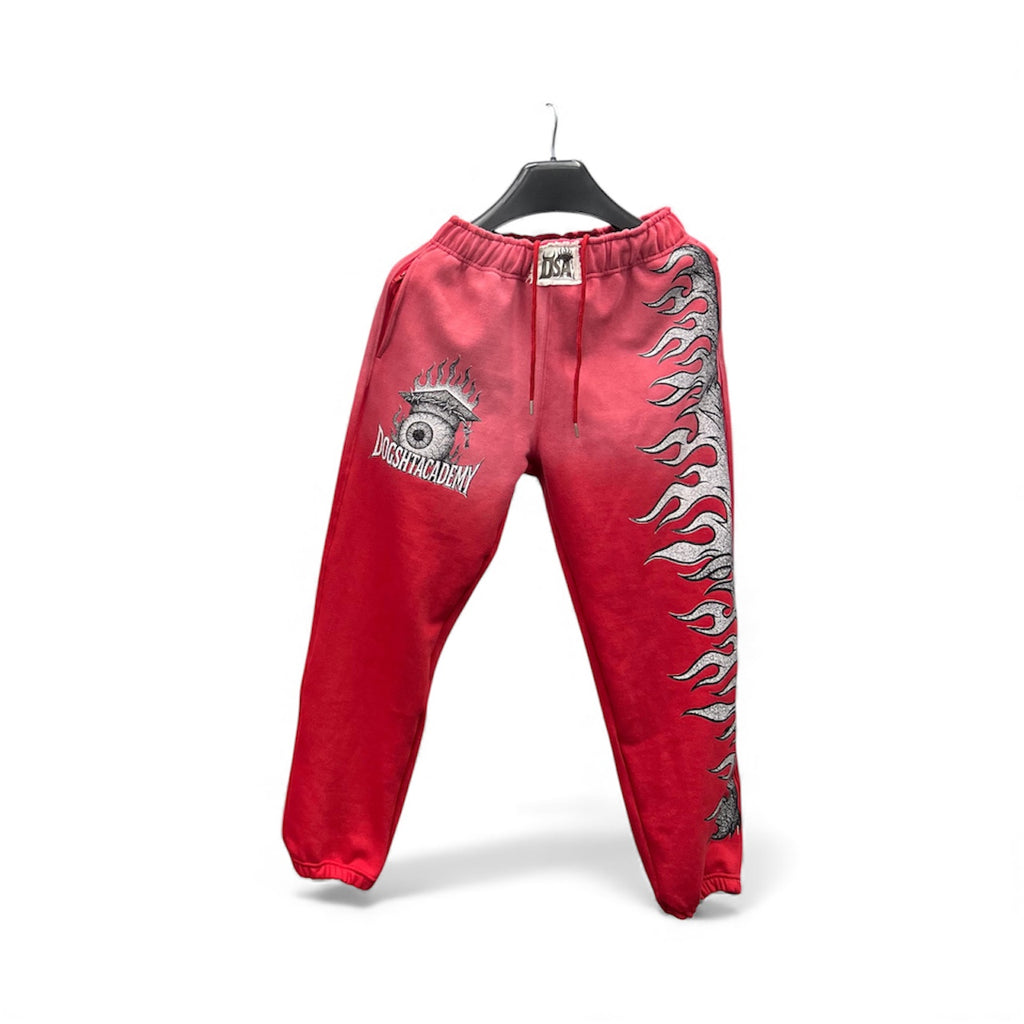 EYE 4 AN EYE SWEATPANTS  (CRIMSON RED + MAGENTA PINK)