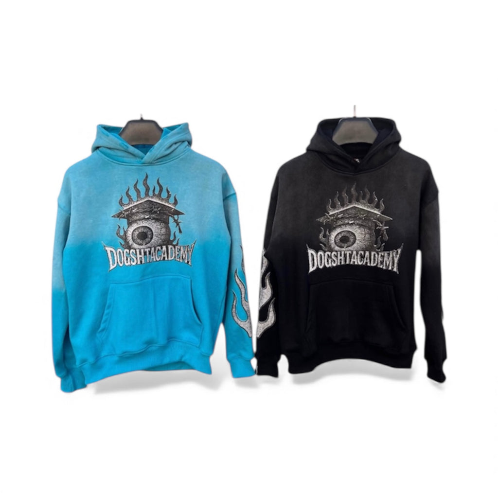 EYE 4 AN EYE HOODIE (ABYSS BLACK + ICE CYAN)