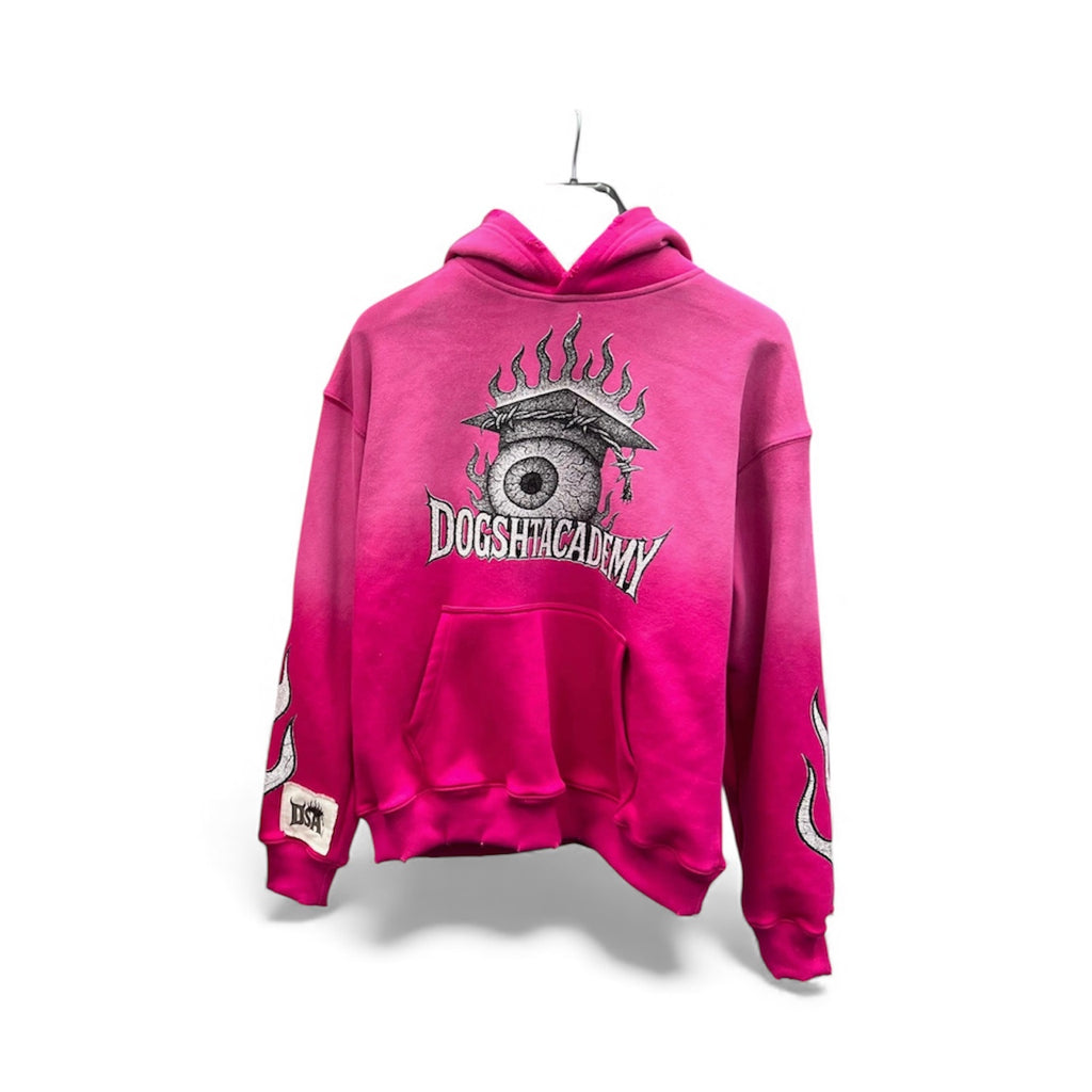 EYE 4 AN EYE HOODIE (CRIMSON RED + MAGENTA PINK)