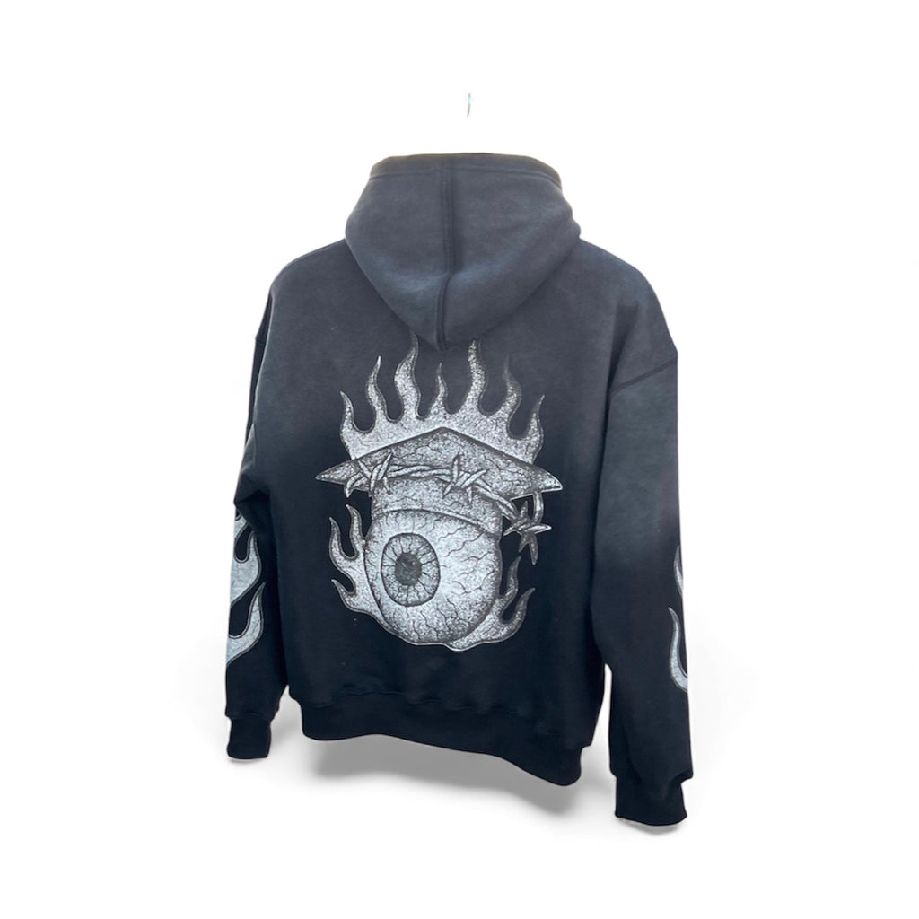 EYE 4 AN EYE HOODIE (ABYSS BLACK + ICE CYAN)