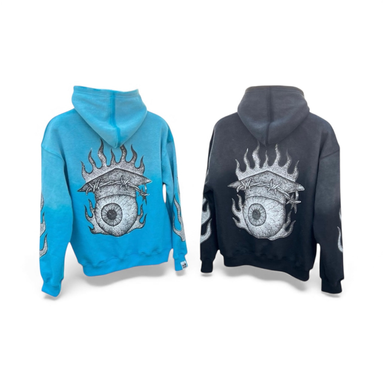 EYE 4 AN EYE HOODIE (ABYSS BLACK + ICE CYAN)