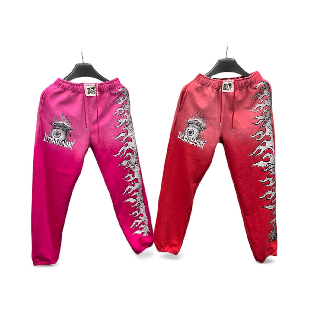 EYE 4 AN EYE SWEATPANTS  (CRIMSON RED + MAGENTA PINK)